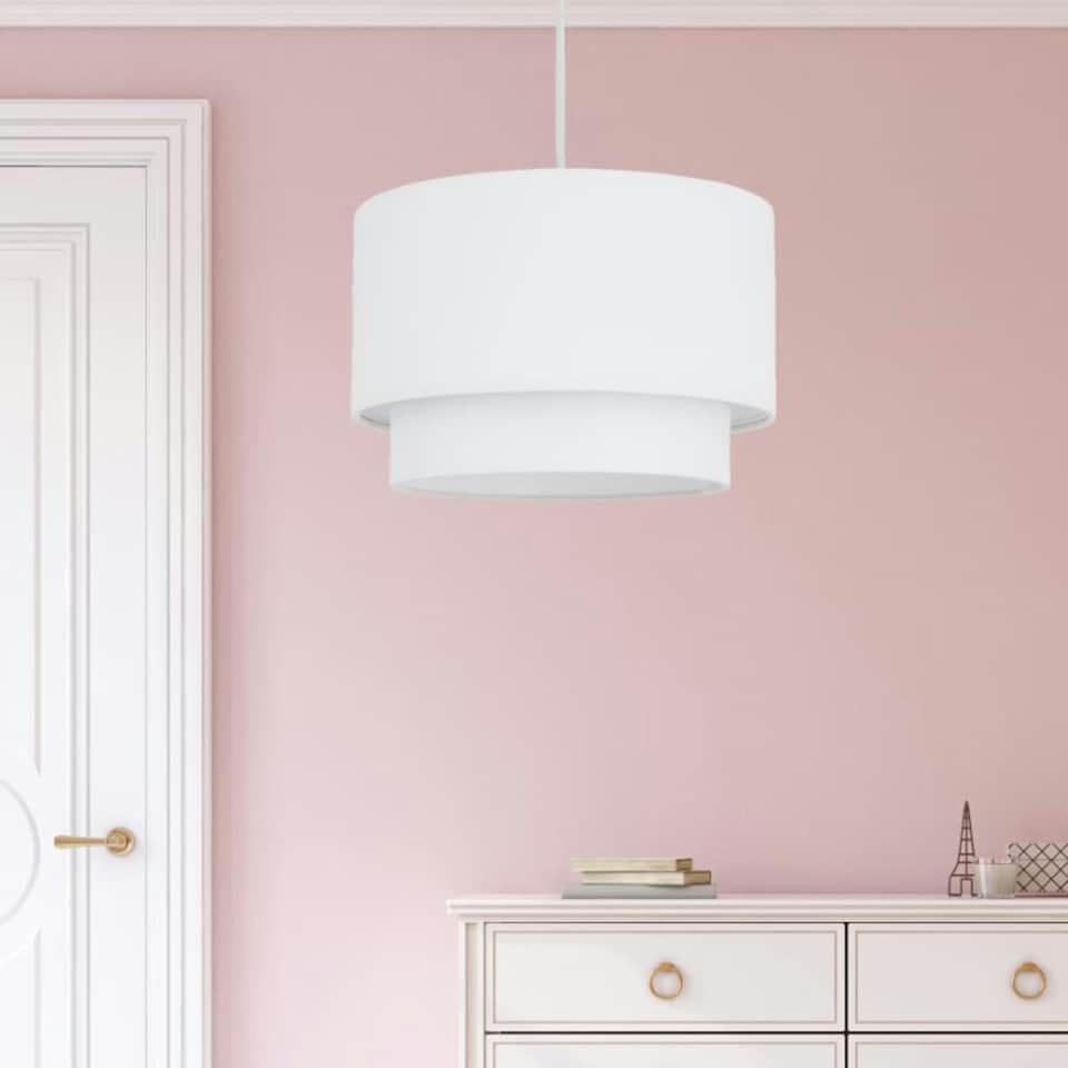 image 1 of First Choice Lighting White 2 Tier Ceiling Light Shade White