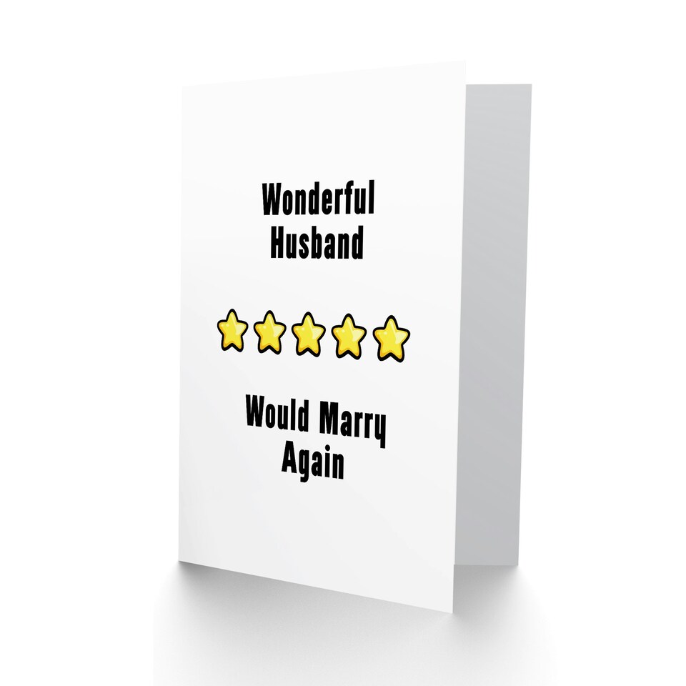 image 1 of Five Stars Wonderful Husband Would Marry Again Anniversary Card