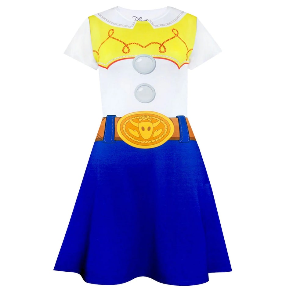 image 1 of Toy Story Girls Jessie Costume Dress | White | White/Blue | 9-10 years | 1