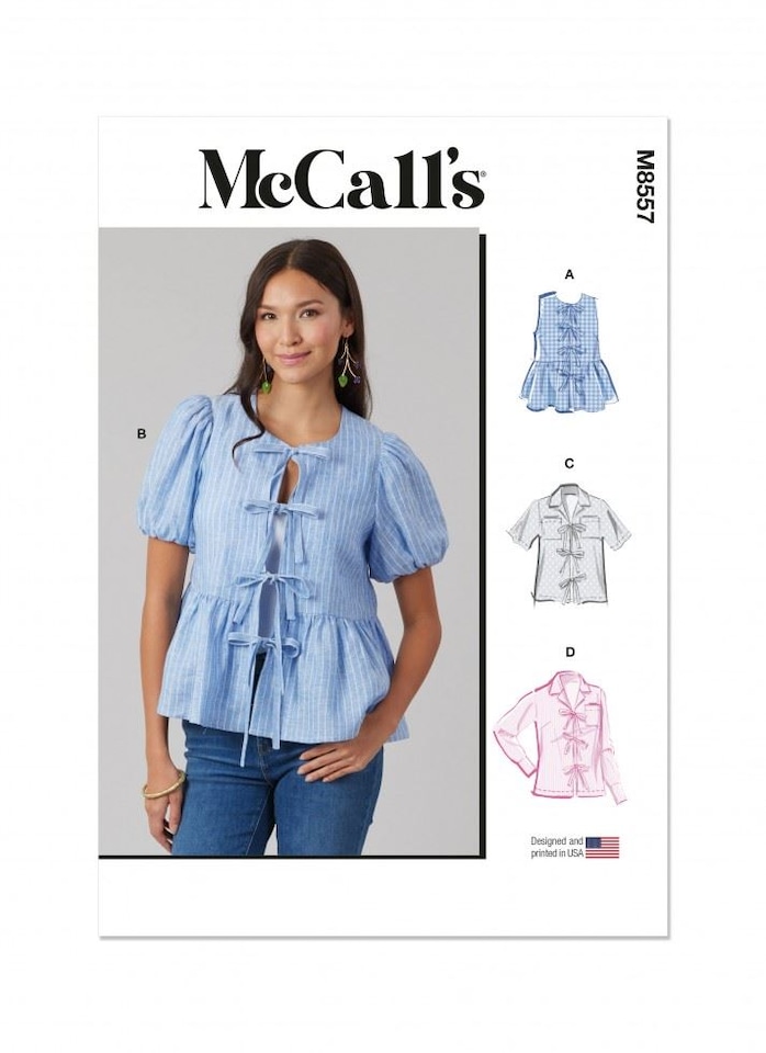 McCalls Sewing Pattern 8557, Tops for Women - BB (20W-22W-24W-26W-28W) - Easy