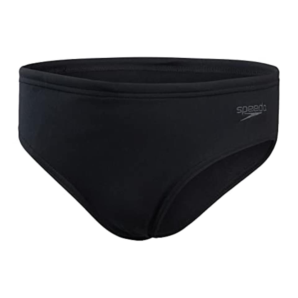 image 1 of Speedo Boy's Endurance+ 6.5cm Swim Briefs | Chlorine Resistant | Quick Drying | Stretch Fabric | Comfort Fit, Black, 13-14 Years