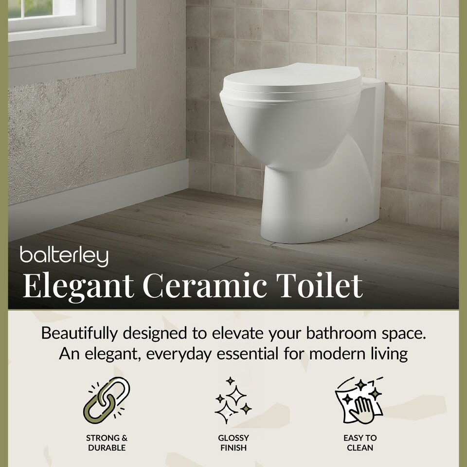image 1 of Contemporary Bathroom Back to Wall Toilet Pan , 410mm x 355mm, White