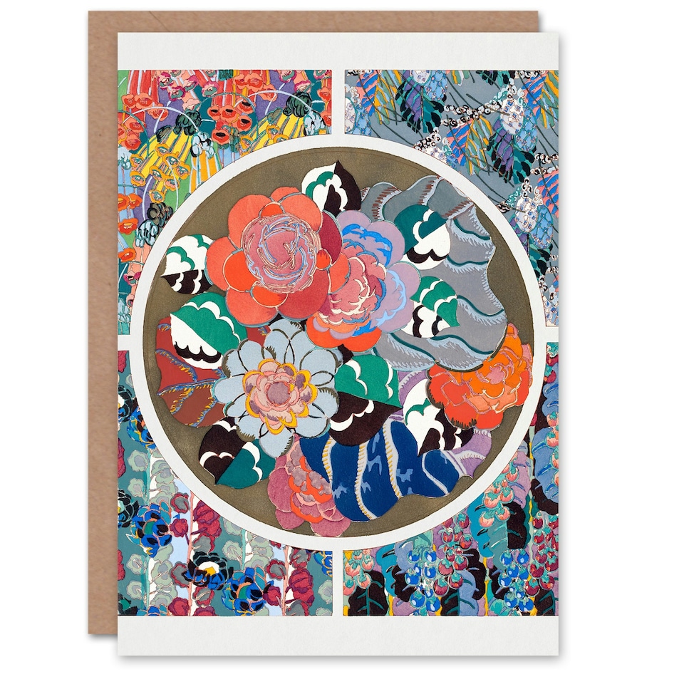 image 1 of Edouard Benedictus Art Card Floral Art Deco Pattern
