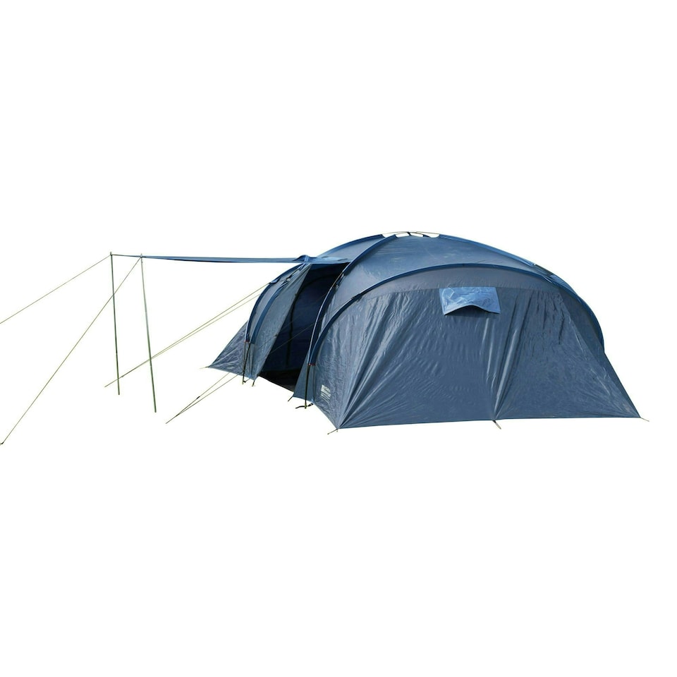 image 1 of Mountain Warehouse Holiday 4 Person Dome Tent Large Sturdy for Camping Hiking Blue | Bright Blue | One Size