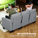 image 3 of HOMCOM Fold-Out Convertible Sofa Bed with Removable Covers, Grey | Grey
