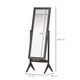 image 7 of HOMCOM Freestanding Dressing Mirror 148x47cm Adjustable Angle Dark Brown Frame