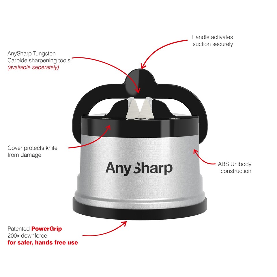 image 1 of AnySharp Safer Hands-Free Knife Sharpener