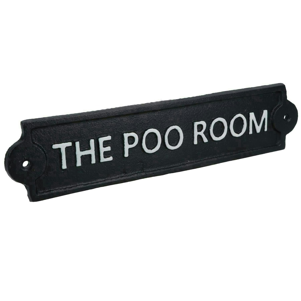 image 1 of The Poo Room Toilet Cast Iron Sign Plaque Wall Door House Cafe Shop Pub Bar