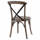 image 3 of Cross Back Dining Chair - Oak - L41 x W42 x H88 cm - Brown Brown