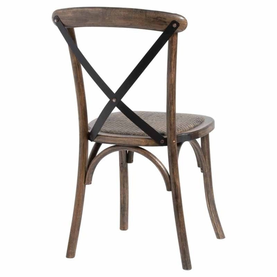 image 1 of Cross Back Dining Chair - Oak - L41 x W42 x H88 cm - Brown Brown