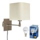 image 4 of ValueLights Sheldon Silver Indoor Wall Light and E14 Golfball LED 4W Warm White 3000K Bulb Chrome