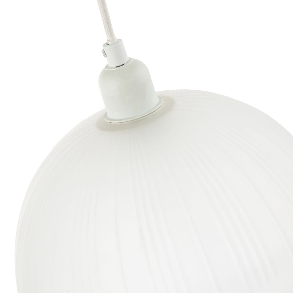 image 1 of Classic Frosted White Pendant Shade with Fluted Edge and Etched Lines | White | White | 1