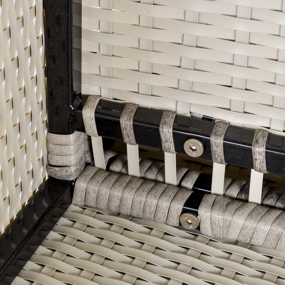 image 1 of Outsunny Armless Rattan Garden Chair, Outdoor Rattan Chair with Cushions, PE Wicker Garden Furniture with Steel Frame, Adjustable Footpads for Garden, Terrace, Light Grey | Grey | One Size