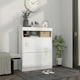 image 7 of HOMCOM Wall Mounted or Freestanding Shoe Cabinet with 2 Flip Drawers, White