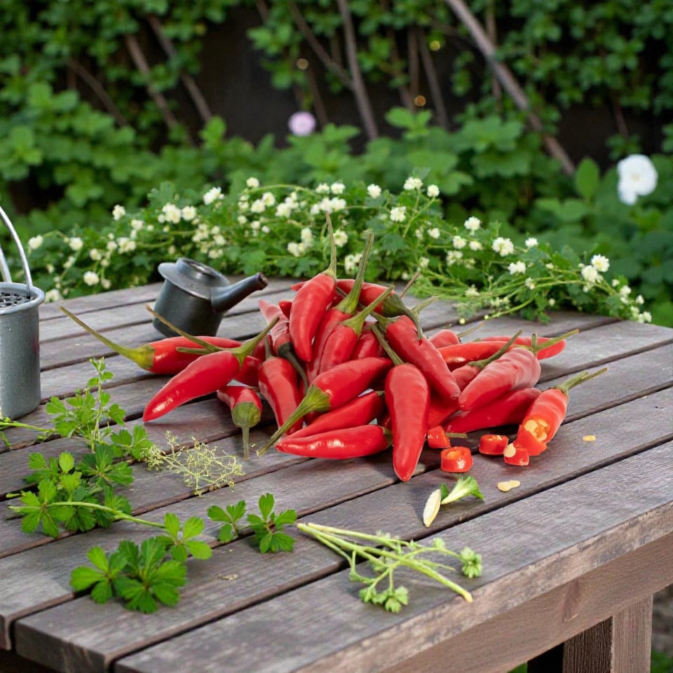 image 1 of Carbeth Plants Chilli Pepper Birdseye Vegetable Plant - 9cm Pot - Easy Grow Kitchen Garden