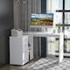 image 2 of HOMCOM Computer Desk Table Workstation L Shape File Cabinet White