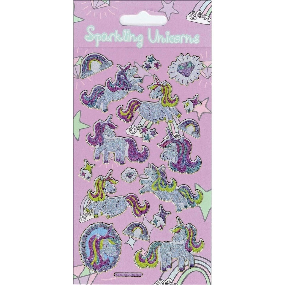 Paper Projects Unicorn Stickers - Purple/Blue/Yellow - One Size