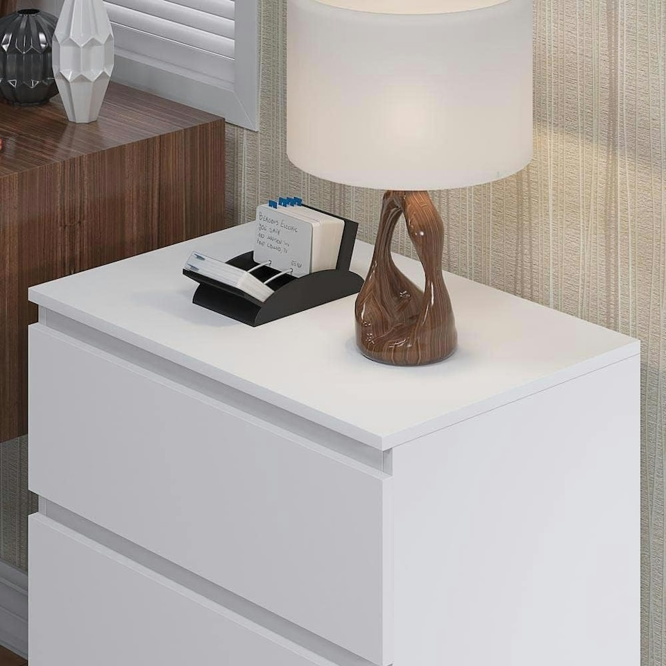 image 1 of FWStyle Carlton 3 Drawer Chest Of Drawers - Matt White