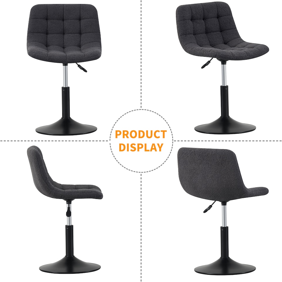 image 1 of MCC Direct Bouclé Fabric Swivel Dressing Table Chair Vanity Accent Stool Drake