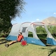 image 2 of Outsunny 6-8 Person Tunnel Tent, Two-room Camping Tent with Carry Bag, Grey