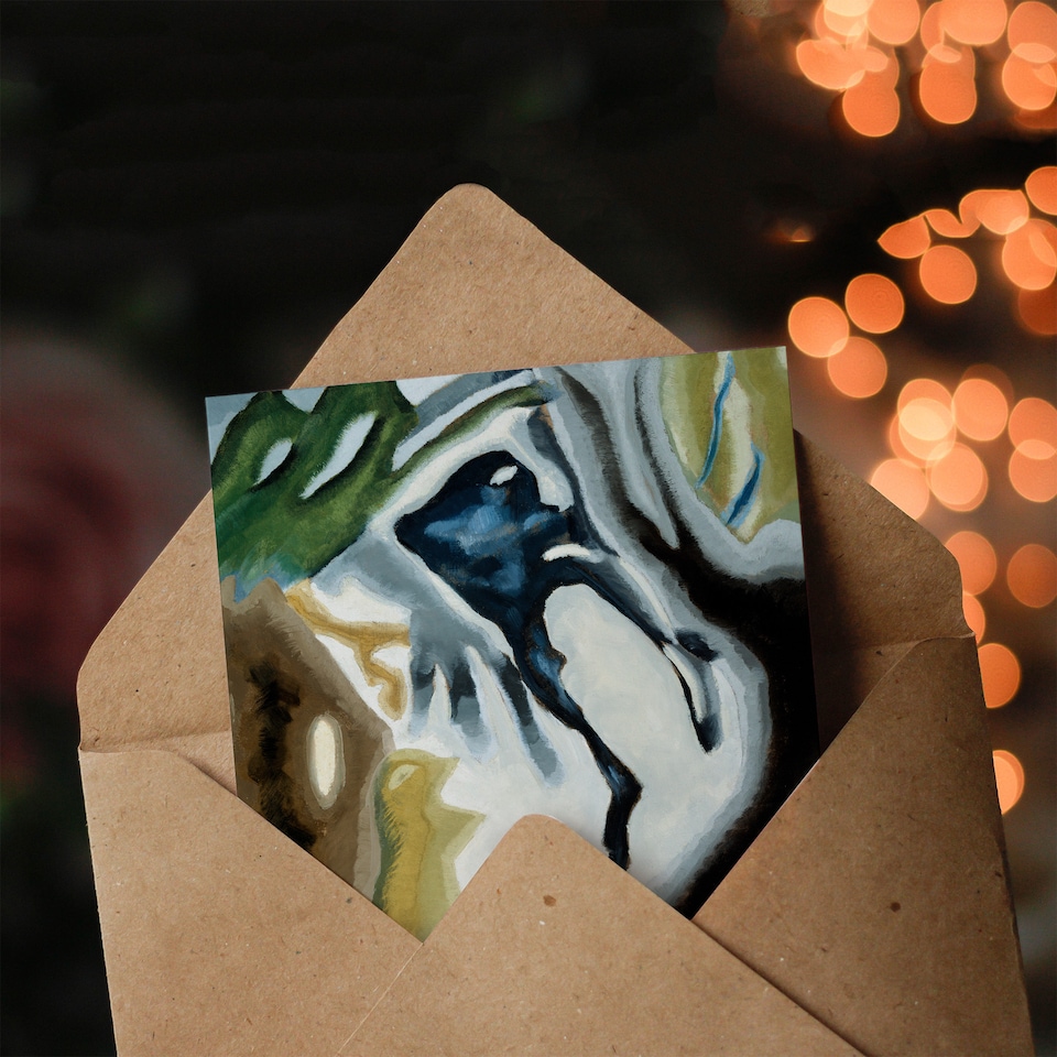 image 1 of Arthur Dove Art Card Barnyard Fantasy Abstract Landscape