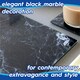 image 3 of Harbour Housewares Black Marble Glass Table Set - Rectangular Placemats + Coasters - 30 x 20cm Black