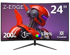 Z-Edge 24 Inch Curved Gaming Monitor 200Hz 1ms MPRT, 16:9 Full HD 1080P LED Monitor, VA Panel,  FreeSync, HDMI & DisplayPort - Black | Black | 1