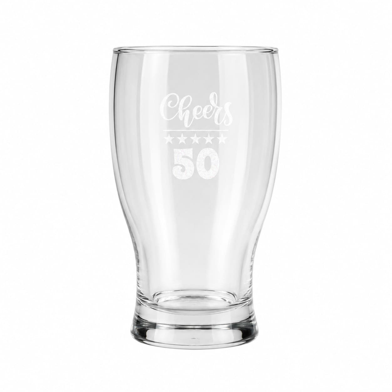 Afewhometruths 50th birthday gift engraved pint glass in Clear | Size: 500ml