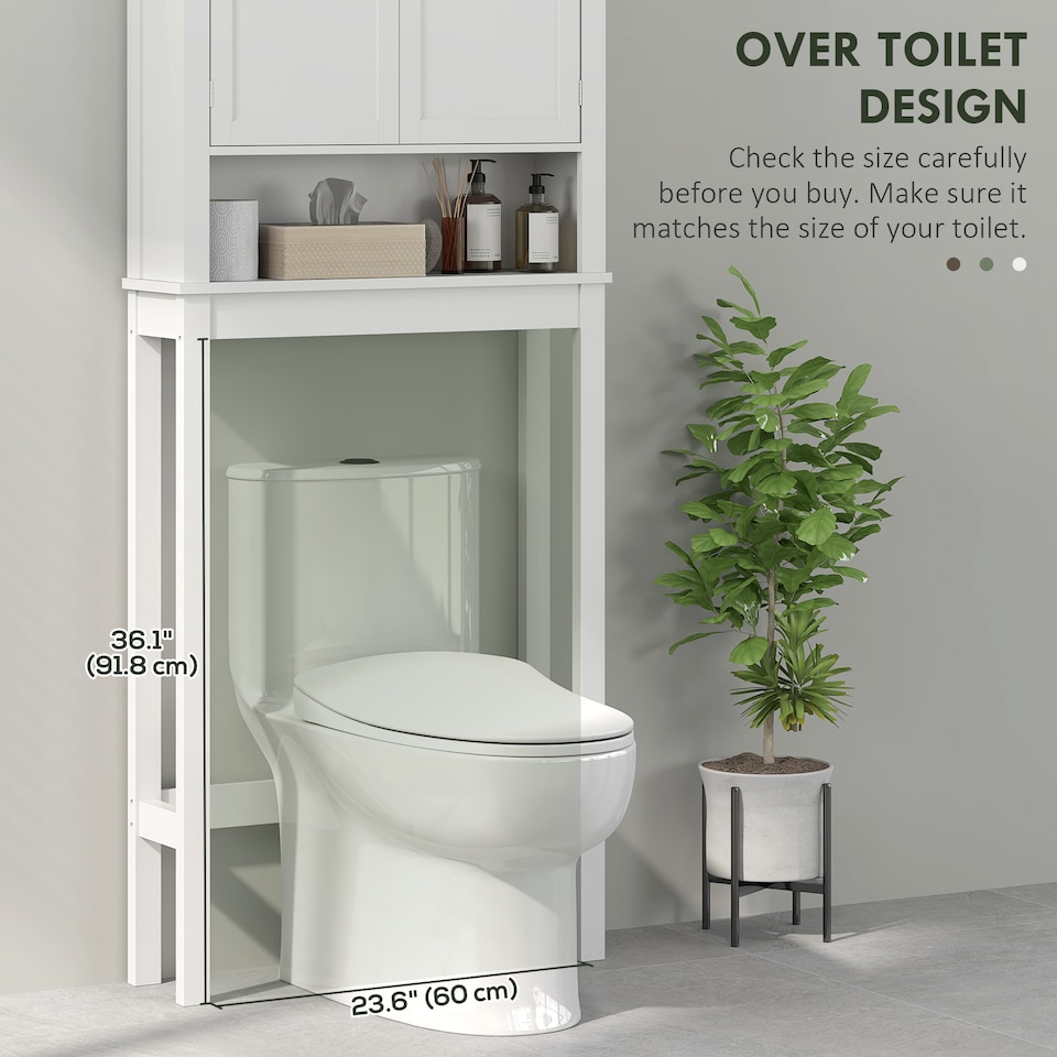 image 1 of HOMCOM Over Toilet Storage Unit 3-Tier Freestanding Washing Machine Cabinet