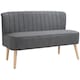 image 1 of HOMCOM Velvet-Feel Double Sofa w/ Wood Frame Foam Padding | Grey | Dark grey | Two Seater