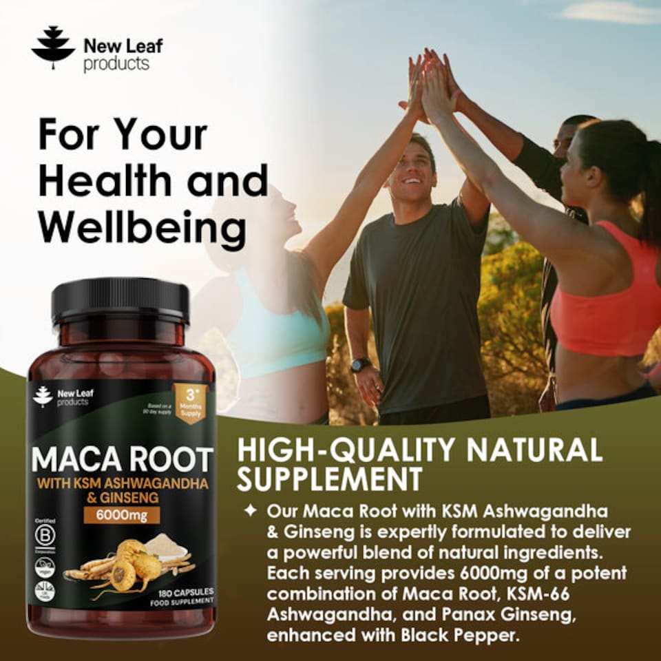 image 1 of Maca, KSM Ashwagandha & Ginseng - 6000mg Capsules