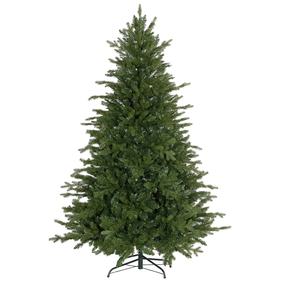 image 1 of HOMCOM 6ft Artificial Christmas Tree with 1821 Tips, Metal Base, Realistic Hinged mas Tree for Home Office, Green