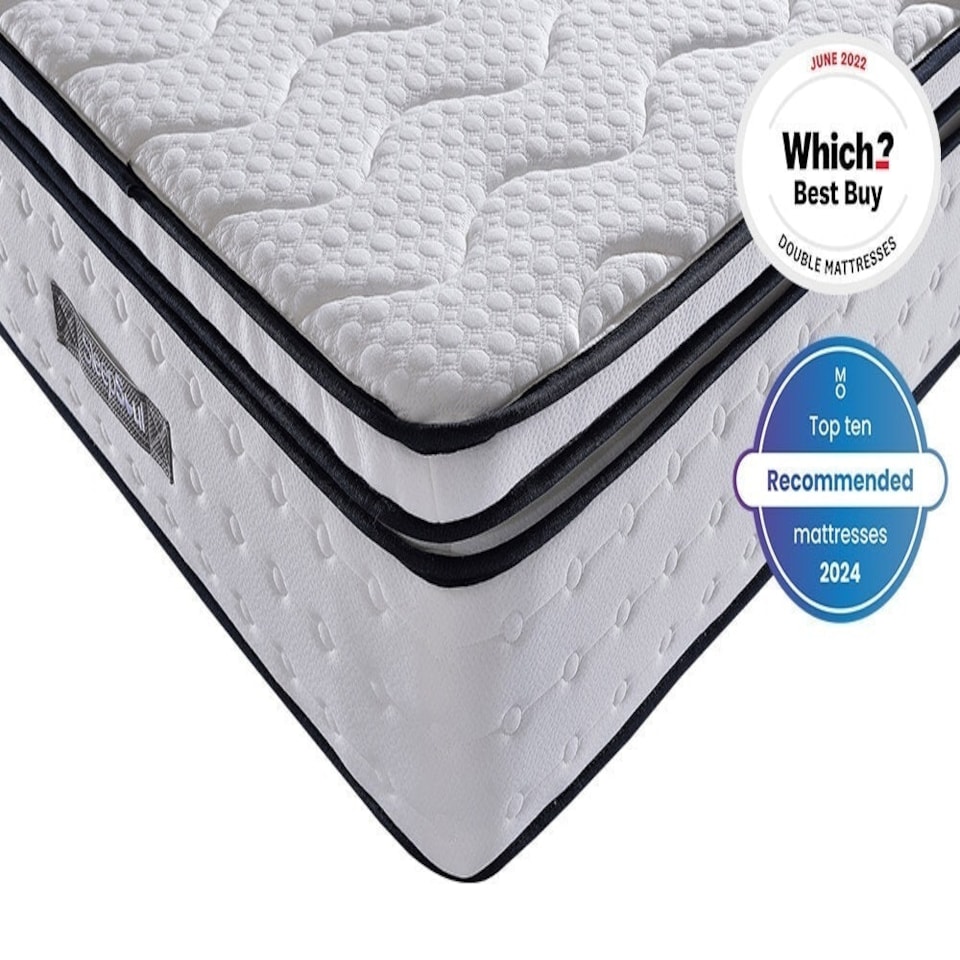 image 1 of SleepSoul Space 2000 Pocket Memory Pillow Top Mattress White | Single