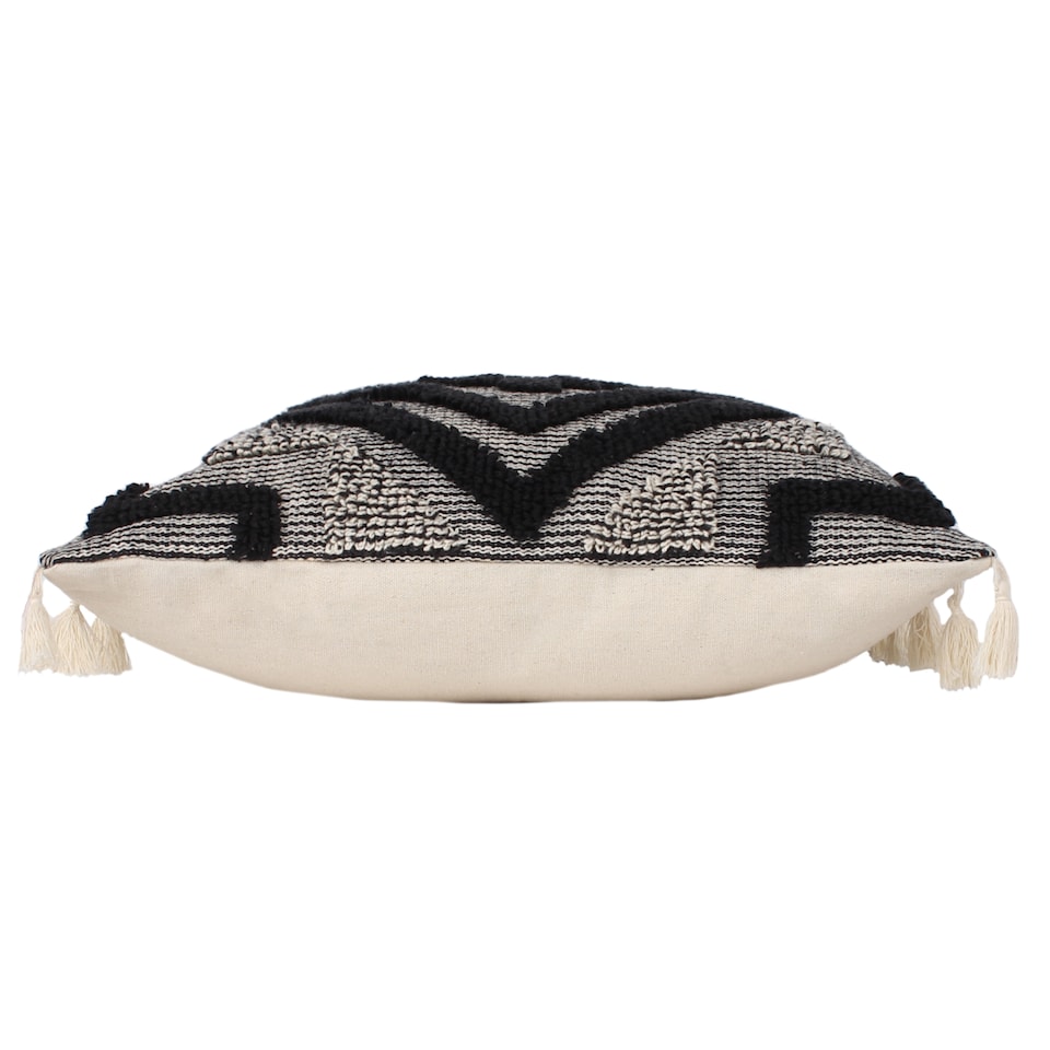 image 1 of Furn Kalai Geometric Tufted Cushion, Black, 45 x 45cm