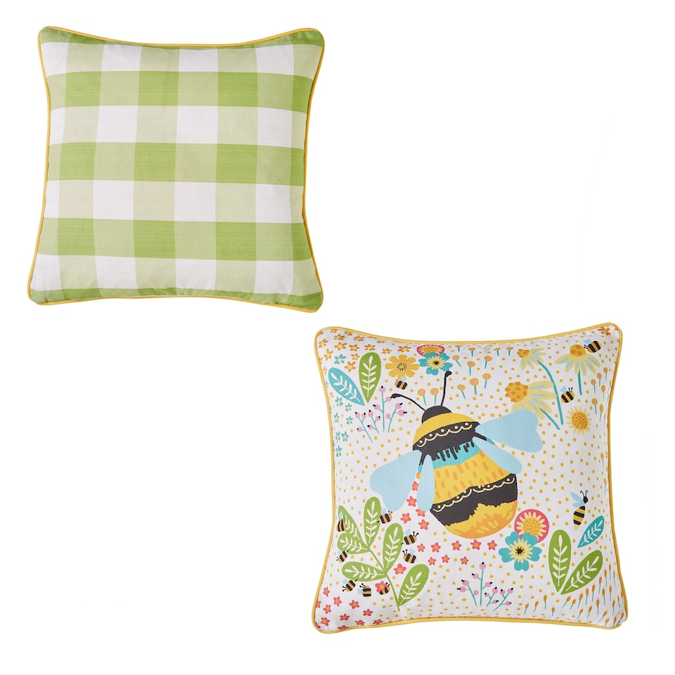 image 1 of Fusion Buzzy Bee Outdoor Cushion Cover Ochre