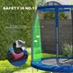 image 4 of SPORTNOW 6ft Outdoor Trampoline with Safety Enclosure Net, Blue