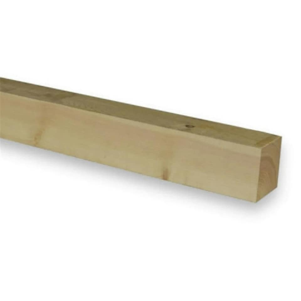 image 1 of PACK OF 10 (Total 10 Units) - 100mm x 100mm (4" x 4") Sawn Redwood Timber - 2.4m Length