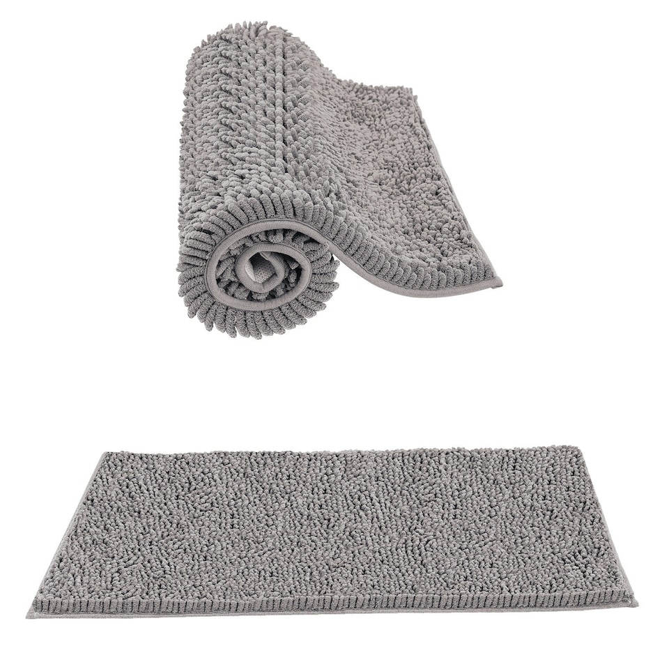 image 1 of Non Slip Bath Mat Water Absorbent Shower Mats Machine Washable Bathroom Rug, Grey | Grey