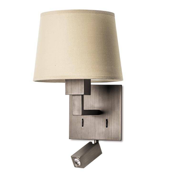 Bali LED 2 Light Indoor Wall Light Bronze with Reading Lamp, E27 (Shade Not Included) - Special Offer