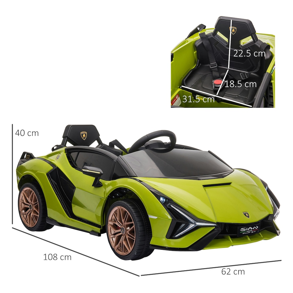 image 1 of HOMCOM Lamborghini SIAN 12V Electric Car for Kids w/ Remote Control