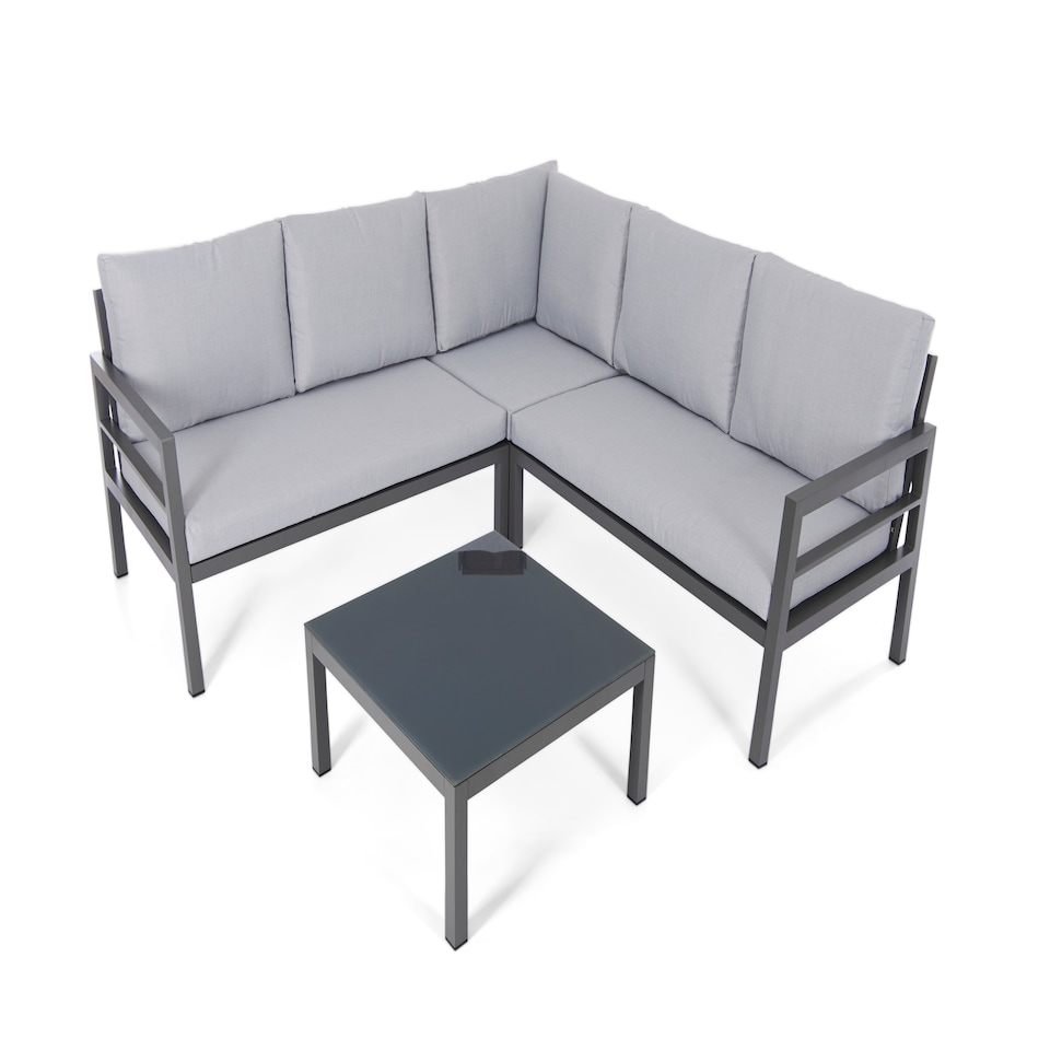 image 1 of Greenhurst Oakley Grey Aluminium Outdoor Corner Sofa Set