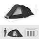 image 7 of Outsunny 3-4 Persons Tunnel Tent, Two Room Camping Tent w/ Windows, Black