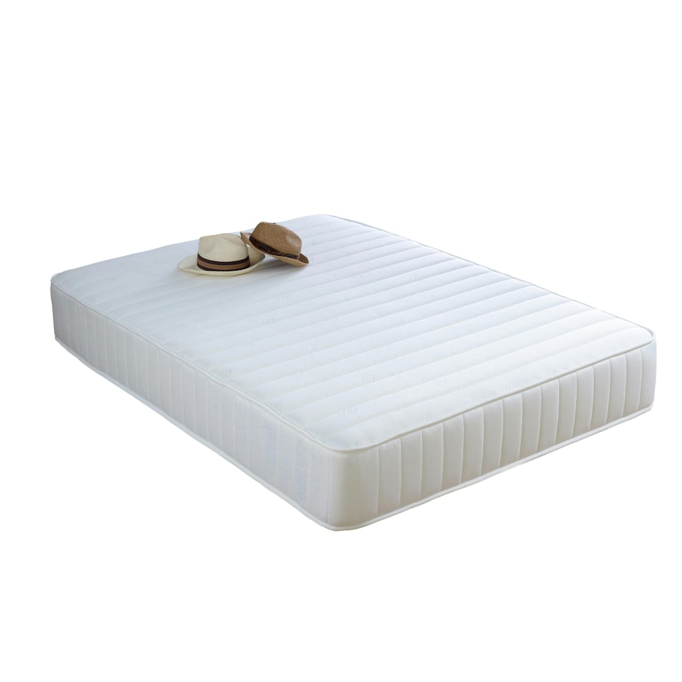 image 1 of Grey Collection Straight Line Mattress - Memory Foam  & Open Coil Spring Support | White | Short Single
