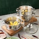 image 2 of Stainless Steel 3-Tier 18cm Casserole & Steamer Set