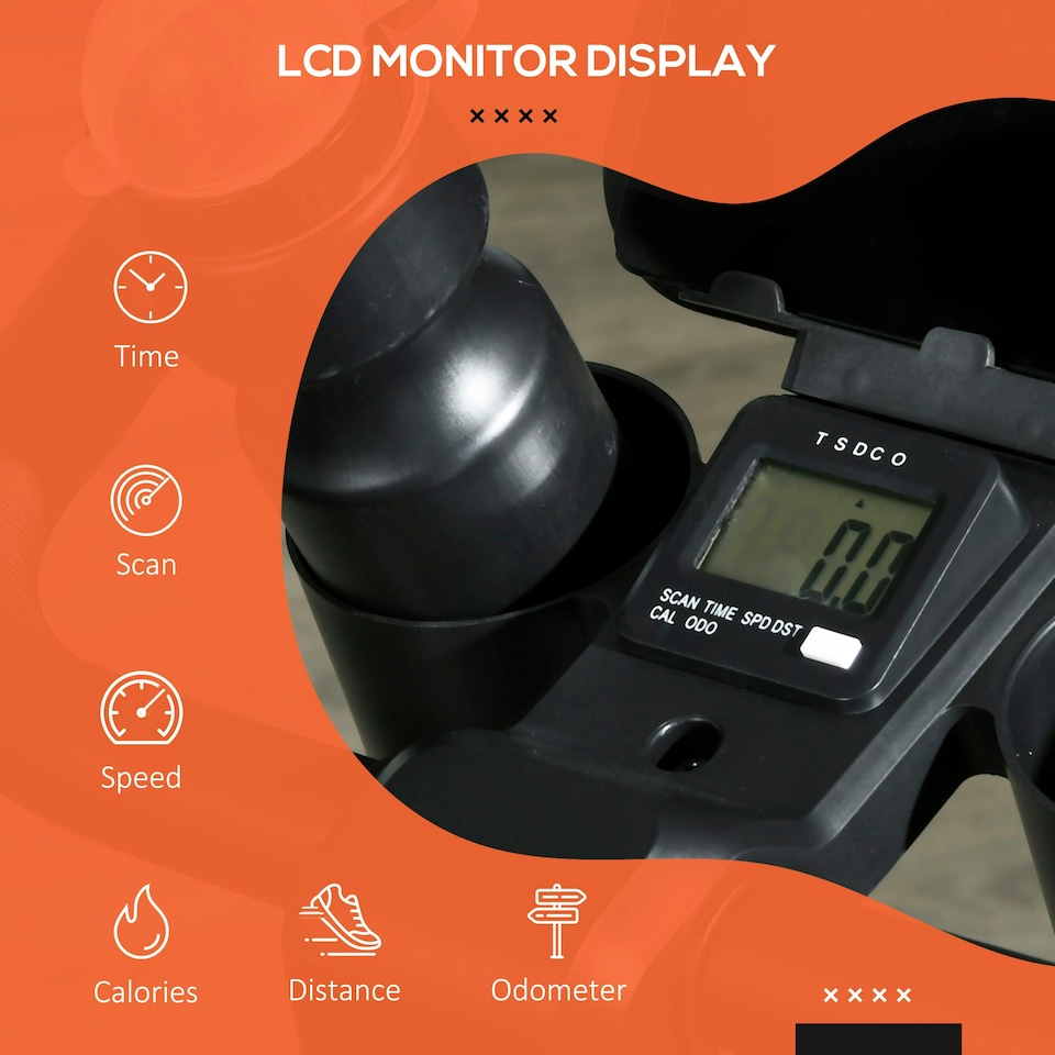 image 1 of SPORTNOW Exercise Bike, Stationary Bike w/ LCD Display for Home Cardio Workout