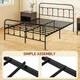 image 6 of HOMCOM 5ft Metal King Platform Bed Frame w/ Underbed Storage Headboard Black