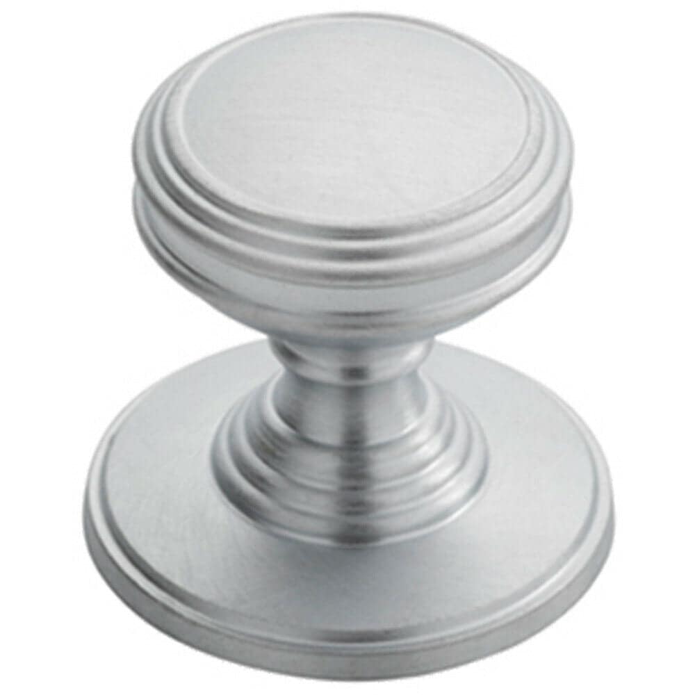 Loops Ringed Tiered Cupboard Door Knob 25mm Diameter Satin Chrome Cabinet Handle