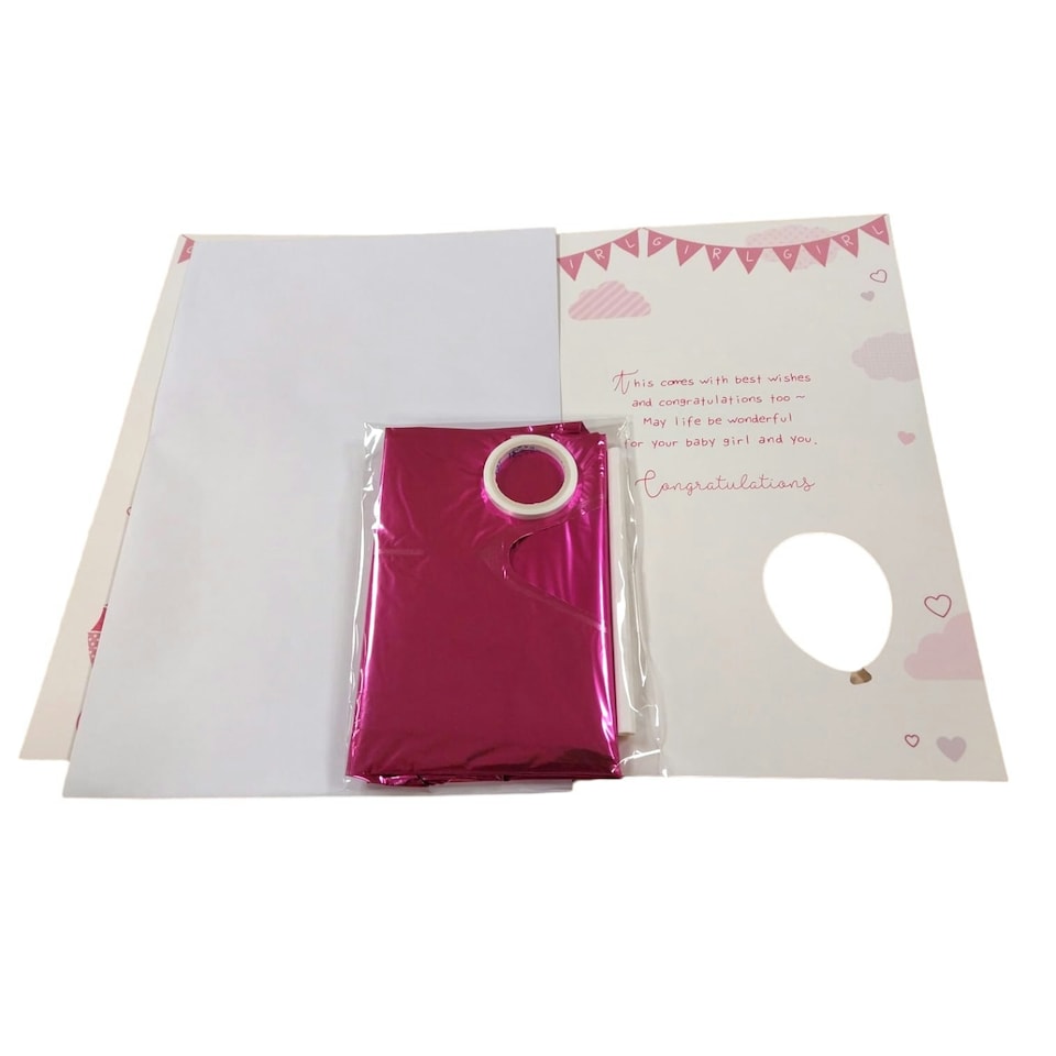 image 1 of On The Birth of a New Baby Girl Balloon Boutique Greeting Card