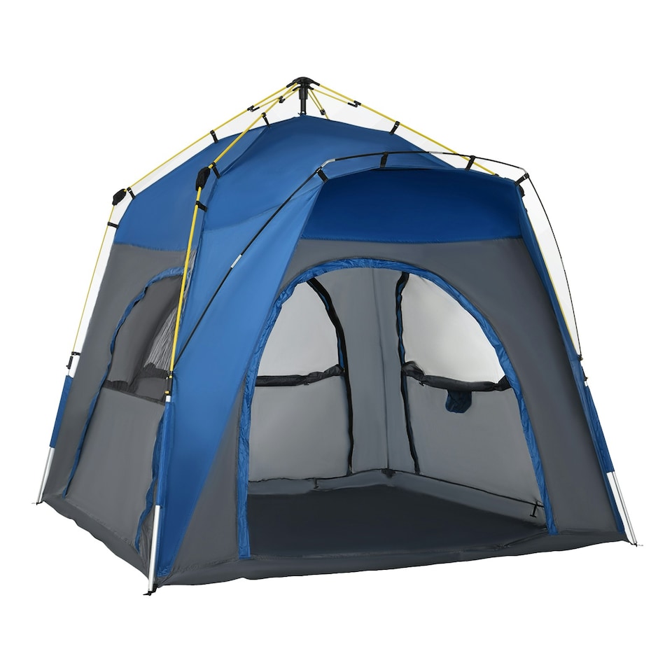 image 1 of Outsunny Four Man Pop Up Tent Automatic Camping Backpacking Dome