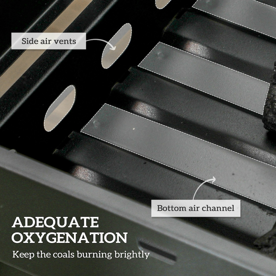 image 1 of Outsunny Portable Charcoal Grill with Pull-Out Charcoal Basin